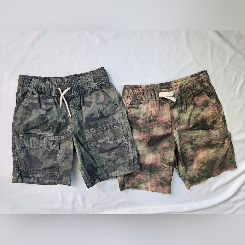 Set Of Two Boys' Camo Shorts- 100% Cotton- Lands End/Cat & Jack- Medium (8)